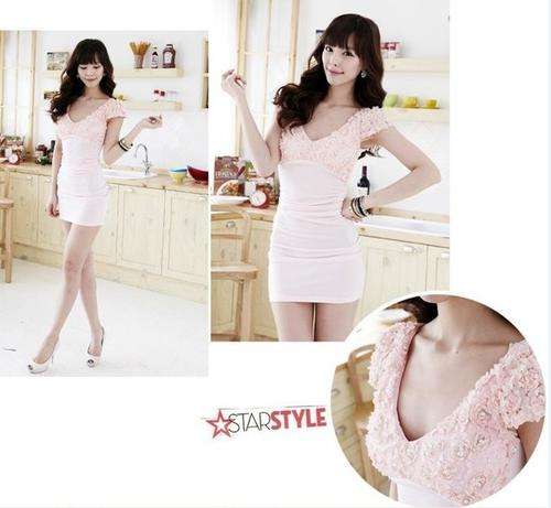 Elegant Lace (Rose With Bead) Dress - Available in White Only